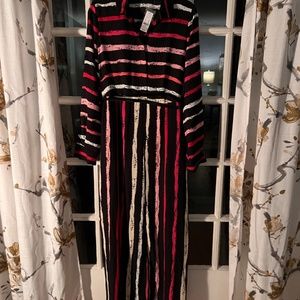 New York & Company Maxi Long sleeved Dress with Short liner